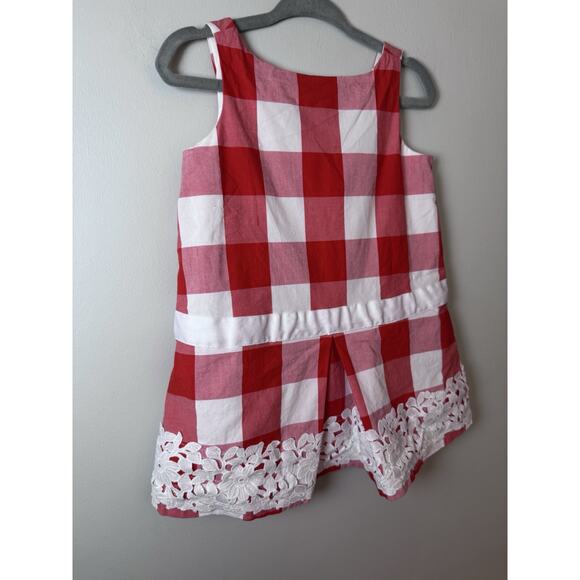 Janie and Jack Sz 12-18 Months Midsummer Picnic Plaid Lace Trim Dress Lined $69 - Picture 9 of 9